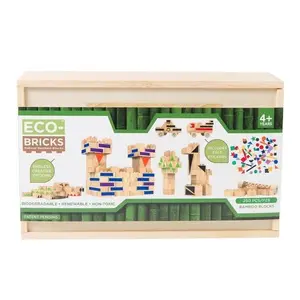 Eco-Bricks Bamboo - 250-Piece Natural & Biodegradable Construction Set
