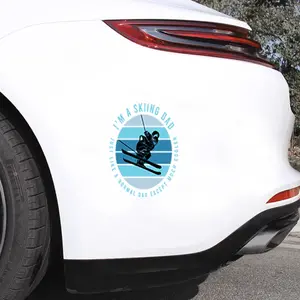 2PCS Skiing Dad With Child It is suitable for sticking on the back of cars, the surface of motorcycles, trucks, Windows, walls and glass.