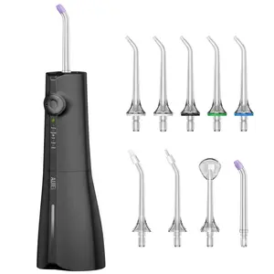 Water Flosser Teeth Pick 9 Jet Tips Cordless Oral Irrigator With 300ML, 5 Modes Portable Power Dental Flossers, IPX7 Waterproof Rechargeable Electric Waterflosser Machine For Home Travel, Black