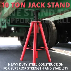 DNA Motoring 10 Ton (20000lbs) 28"- 47.5" Heavy Duty Steel Pin-Type Trucks Trailers Jack Stand Red Car Repair Tools Vehicle