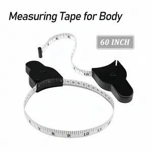 Body Tape Measure  60in (150cm),Lock Pin and Push-Button Retract,Ergnomic and Portable Design,Black,Retractable Soft Tape Measure,Mini Portable Body Measurement Tape for Home Use,3D ruler,Automatic Retractable Tape Measure,Household Measuring Supplies