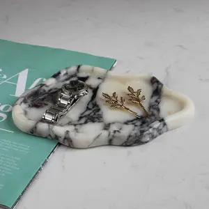 Calacatta Viola Marble Cloud Shape Tray, Trinket Dish, Ring Dish Key Tray Asethetic Home Decor,  for Women