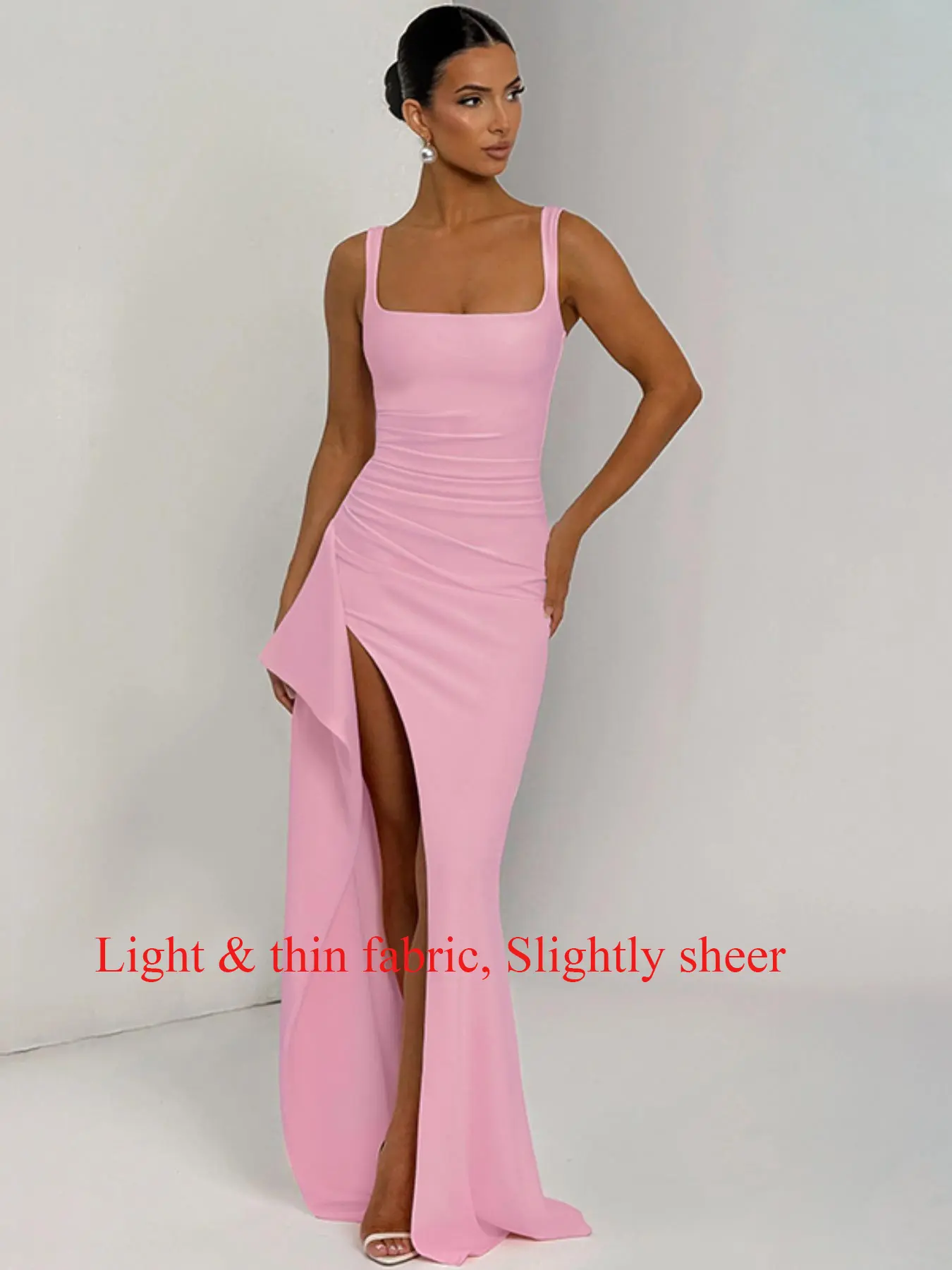 Women's Plain Backless Slip Dress with Thigh Split, Floor-Length Sleeveless Dress for Parties, Clubbing and Dates, Ladies' Elegant Sexy Clothes for All Seasons, Elegant Fitted Dresses - TikTok Shop Women's Plain Backless Slip Dress with Thigh Split, Floor-Length Sleeveless Dress for Parties, Clubbing and Dates, Ladies' Elegant Sexy Clothes for All Seasons, Elegant Fitted Dresses - TikTok Shop