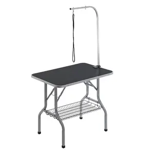 【fathersdaygift】VEVOR Pet Grooming Table Arm with Clamp, 36''x24'' Dog Grooming Station, Foldable Pets Grooming Stand for Medium and Small Dogs, Free No Sit Haunch Holder with Grooming Loop, Bearing 330lbs