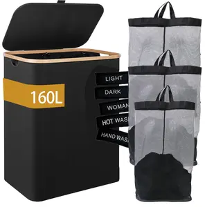 Collapsible Double-Layer Laundry Basket, Waterproof Clothes Hamper With Ergonomic Handles, Self-Standing Design For Compact Storage
