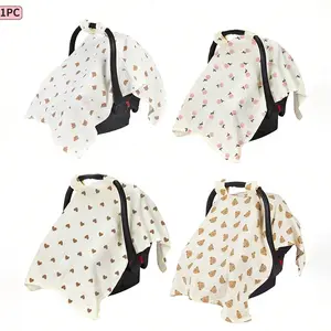 Baby Stroller Sunshade Cover, Cartoon Print Mesh, Soft Breathable Lightweight, Dustproof UV Protection, Baby Travel Comfort