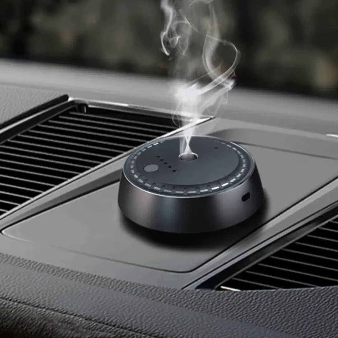 Smart Car Air Freshener with Auto On/Off, Intelligent Fragrance Spray & Essential Oil Diffuser, Alloy Car Aroma Diffuser, Perfect Gift for Drivers, Waterless Car Diffuser, Car Diffusers for Essential Oils, Car Aromatherapy Machine, Car Scent