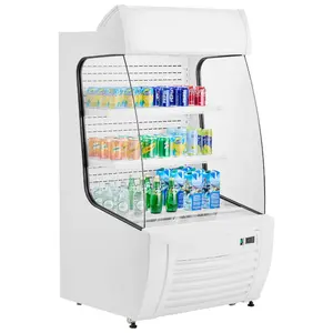 VEVOR Open Air Merchandiser, 2-Tier Shelving Commercial Refrigerator, Grab and Go Display Cooler Refrigerator with Air Curtain, LED Advertising Light, Fits for Restaurants, Stores, Office, 12.7cu. ft.