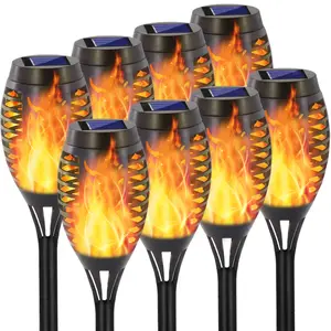 8 Pack Flame Dancing Lamp for Outdoor Decor,  LED Torches for Outside Decor, Solar Outdoor Decorations for Patio Garden Art