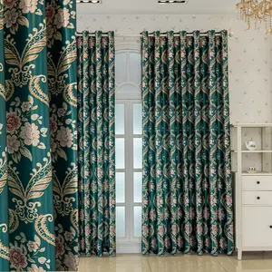 European Style Vintage Printed Curtains, High-Quality French Drapes for Living Room Balcony, Wholesale Finished Window Covering