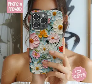 Floral Oil Painting Phone Case, Women's Phone Case Mag Safe Compatible, Magnetic Tough Cases
