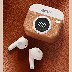 Acer OHR552 Retro-style Bluetooth 5.4 active noise-cancelling headphones, with HIFI sound quality, battery level display screen, long battery life and portability.