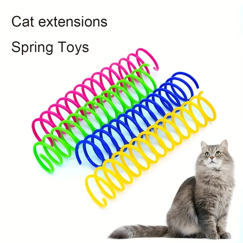 Interactive Heavy-Duty Cat Kitty Spring Toys Set of 4/8/12, Colorful Spiral Cat Pet Toys for Engaging Playtime, Durable and Fun Cat Accessories