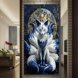 Fox Pattern DIY Handicraft Diamond Arts Colorful Painting Kit without Frame, DIY 5D Diamond Arts Colorful Painting Kit, Wall Art Decor for Home Living Room Bedroom, Diamond Painting Kits