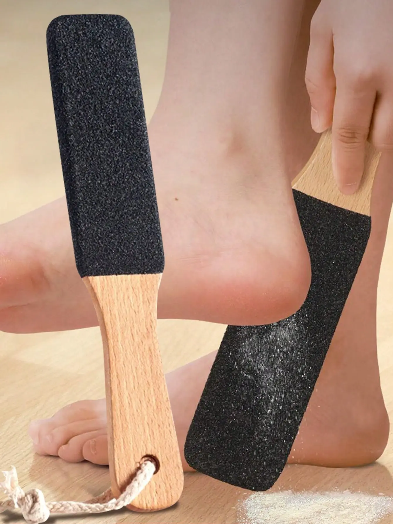 1pc Professional Pedicure Rasp Tool For Dead Skin Crack Heels Beech Wood Foot File Rasp Callus Remover Foot Scrubber