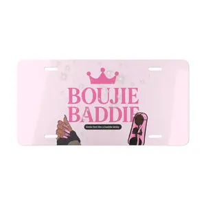 Boujie Baddie Vanity Plate, Custom Car Decor, Cute License Plate, Trendy Auto Accessory, Gift for Car Lovers