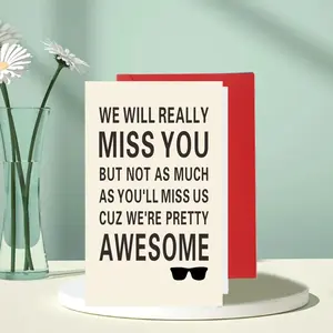 ALLENG Funny Jumbo Retirement Card for Colleague Boss - "We Will Really Miss You" Farewell Office Card with Humorous Message, Perfect for Coworker Going Away or Boss Going Away Celebratio Greeting Card