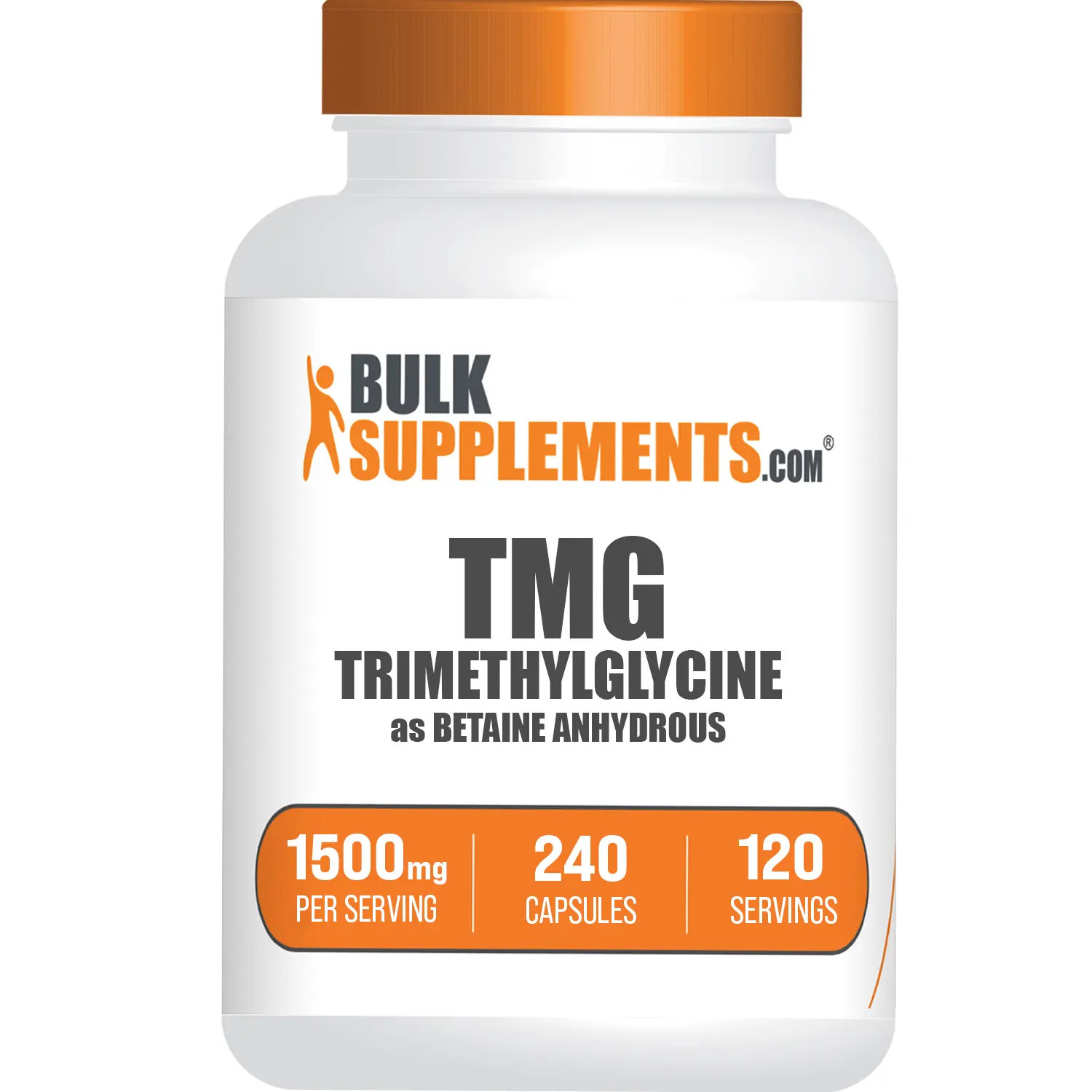 BulkSupplements - Betaine Anhydrous Trimethylglycine (TMG) Capsules - Liver Health - Energy Production - 240 Capsules - 1500mg per Serving Fitness Healthcare Vitamin Dietary Edible Vitamin