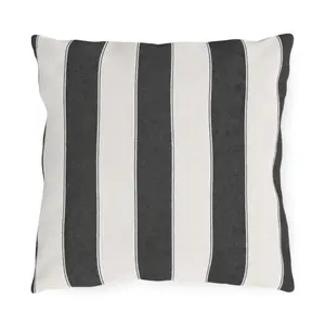 Cabana Charcoal Stripe Poolside Resort Pillow | Outdoor Pillows | Coastal Patio Cushion