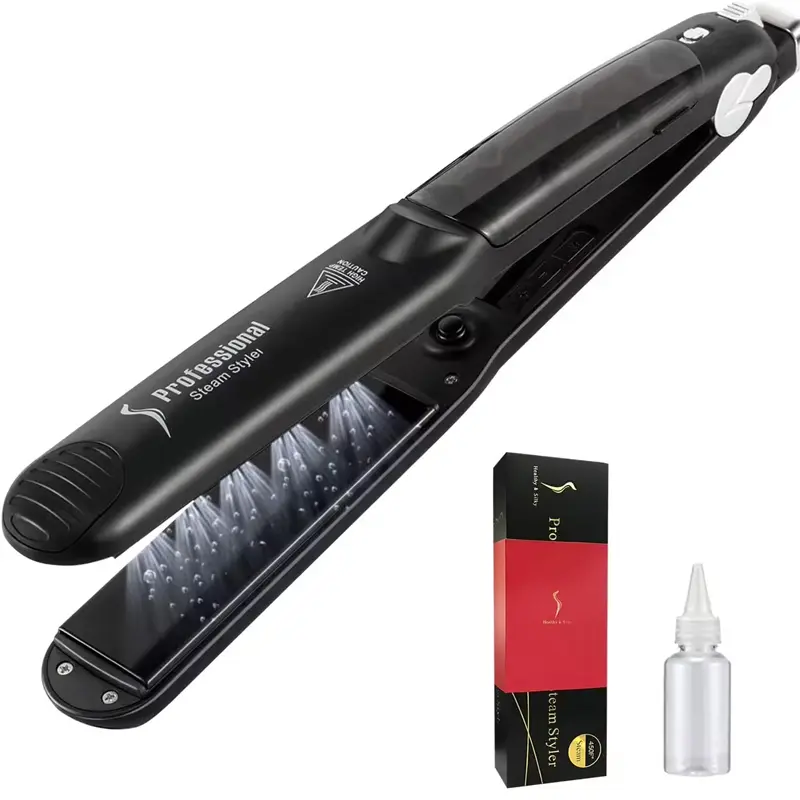 Steampod Professional Ceramic Hair Straightener Travel Iron Short Hair Temperature Adjustable LED Display PTC Plate