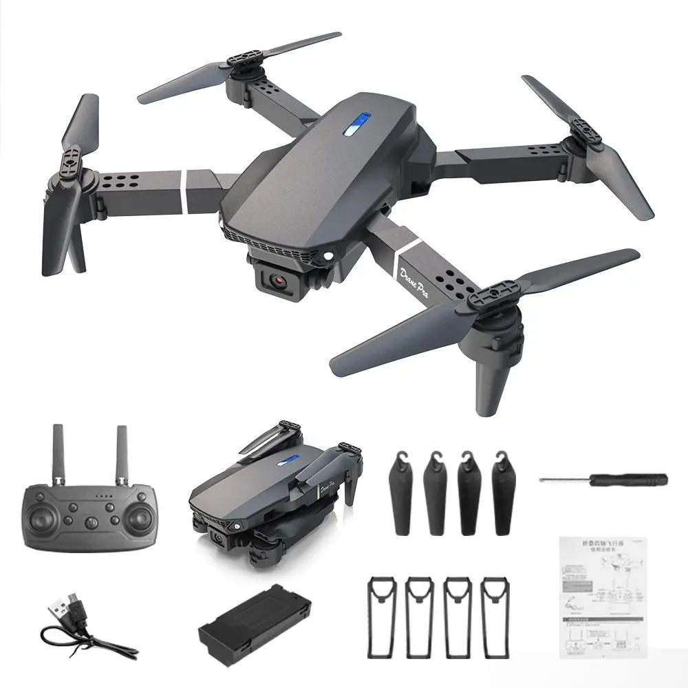 E88 Pro Dual-Lens Camera Drone - Foldable Remote Control Quadcopter with Altitude Hold, HD Aerial Photography, 1-Key Takeoff/Landing, Beginner-Friendly