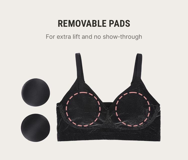 FeelinGirl Wireless Bras for Women Seamless Deep V Neck Sexy Bralettes Full Coverage Push Up Bra