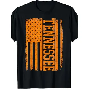 [100% Cotton] 100% Cotton Classic TN Orange Print Retro Varsity Vintage Tennessee T-Shirt Unisex Holiday Gift, Casual Outing, 2026 New Style T-Shirt 180G