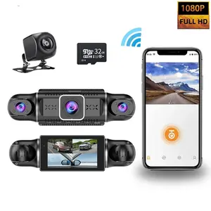 4 Channel Car Dash Cam,1080P Car DVR with 32GB Memory Card，Car Video Surveillance with Night Vision，24/7Parking Mode Car Screen Front Rear Left And Right dashcam