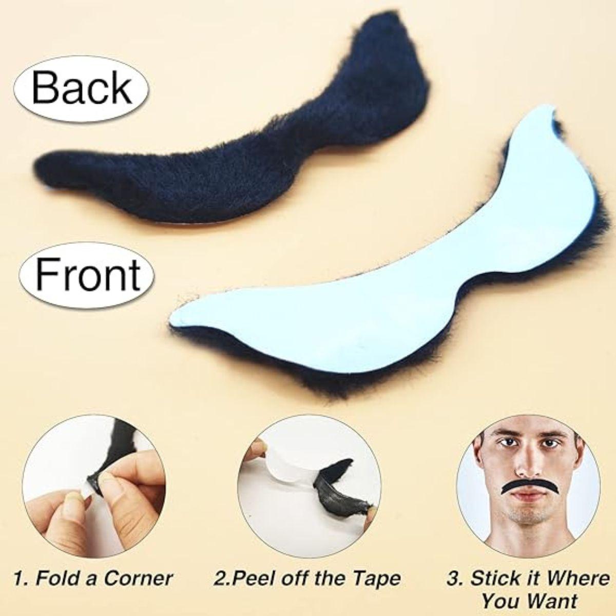60PCS Fake Mustache Set – Self Adhesive Costume Facial Hair (20 Designs) 60PCS Fake Mustache Set – Self Adhesive Costume Facial Hair (20 Designs)
