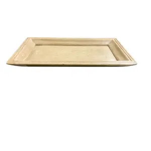 Rectangular Ribbed Marble Tray