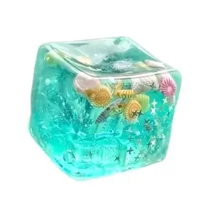 Ice Cube Stress Balls - Marine Shells Squishy Set, Soft Slow Rise Sensory Fidget for Anxiety Relief, Stretchy Squeeze Balls for Adults
