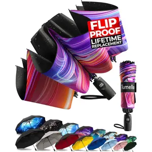 Inverted Windproof Umbrella, Large,, Light,, Reverse Folding Rain Umbrella, Grip, Fits Car & Backpack