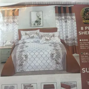 Luxury Cal King 8 Piece Bedding Set with Curtains – Soft & Comfortable