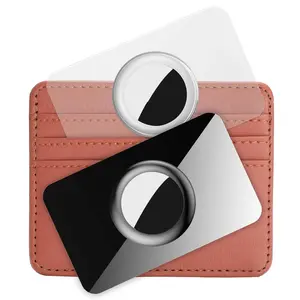 Compatible with Apple AirTag (1st & 2nd Generation), Ultra Thin AirTag Wallet Holder 2 Pack, Slim AirTag Card Holder Case for Purse, Handbag, Backpack, or Clutch