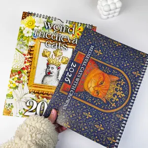 2026 Medieval Cat Calendar, Fun Theme Daily Planner & Monthly Notebook, High-Quality Home Office Decor, Year-End Gift, New Year Present