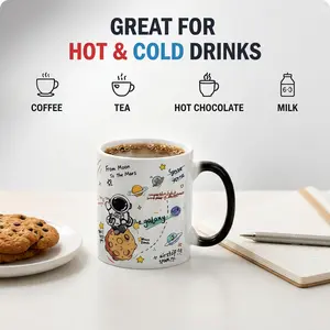 Magic Color Changing Mug - Novelty Design, Science-Themed, Temperature Control Heat Reveal Coffee Cup, Fun Gift for Kids, Novelty Design Mugs, Science-Themed Mugs