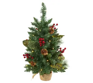 2' Christmas Tree with 35 Lights by Nearly Natural