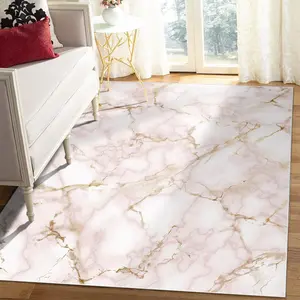 Abstract Marble Pattern Rug, 1 Count Non-slip Washable Floor Mat, Decorative Carpet for Home Living Room Bedroom Hotel Dormitory