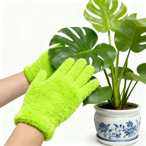 Microfiber Gloves for Plants, Microfiber Gloves For Plant Dusting, Leaf Cleaning Glove, Plant Leaf Cleaner and Shine for Houseplants, Reusable Indoor Plants Care Accessories, Washable Dusting Mitts