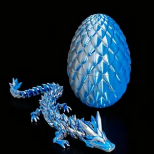 2-Piece Set 3D Printed Dragon Egg Sculpture, Home Decor Desktop Ornament, Halloween & Christmas Gift, Unique Collectible Indoor Decoration