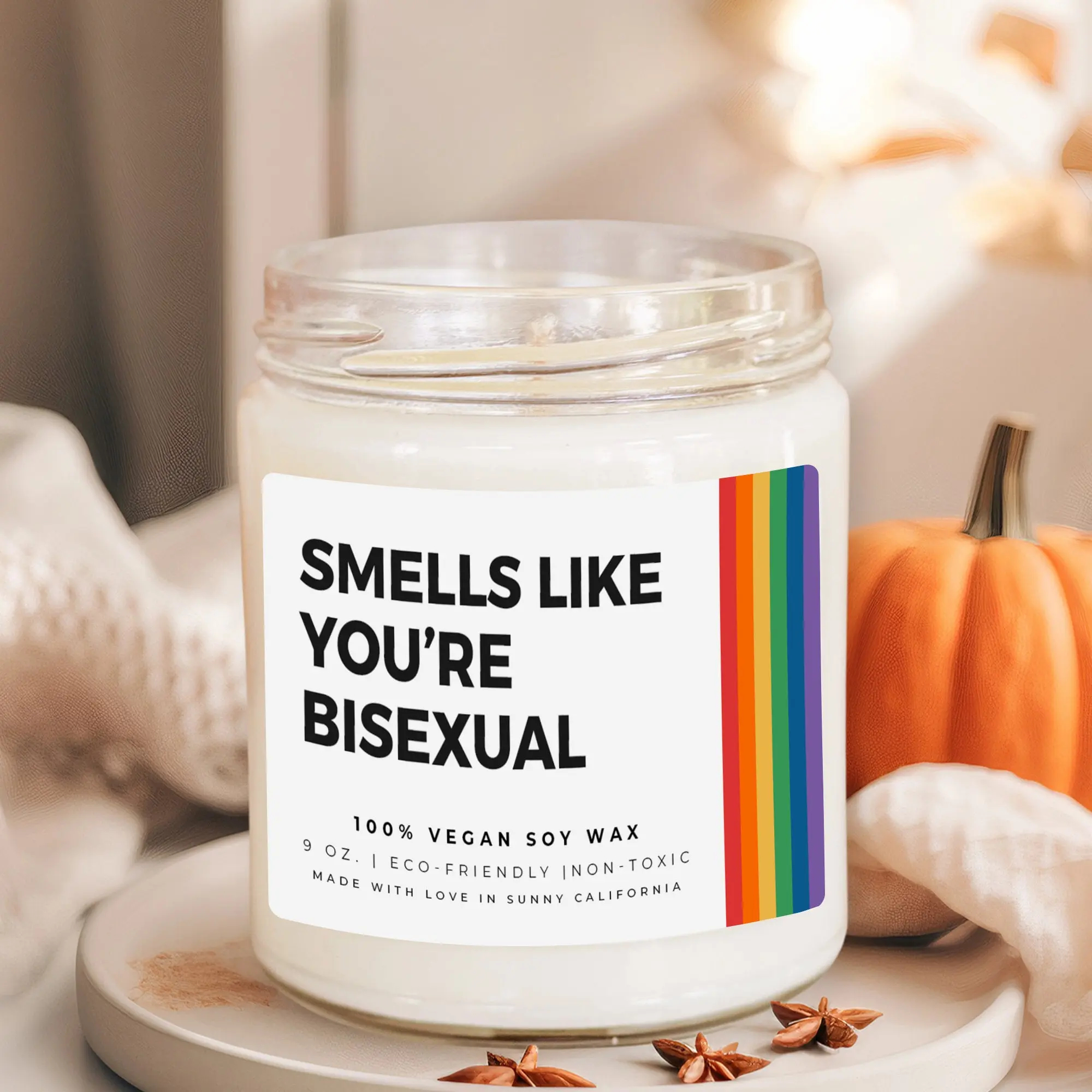 Smells Like You're Bisexual Candle, Funny LGBTQ Gifts, Pride Candle, Coming Out Gift, Pride Month Gift, Queer Candles, (C-15PRI)