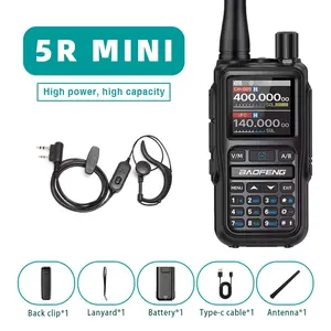 Baofeng UV-5r Mini Walkie Talkie, Dual Band High Power Bluetooth-compatible Programming, One Click Frequency Match, Outdoor Self-Drive Radio, 1600mah Battery