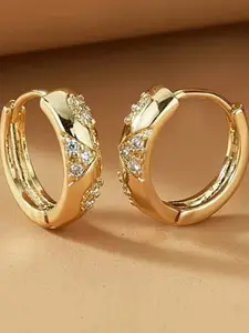 Women's Simple Earrings with Sparkling Zircon, Elegant Gift Idea, Casual Style,  All Seasons Jewelry