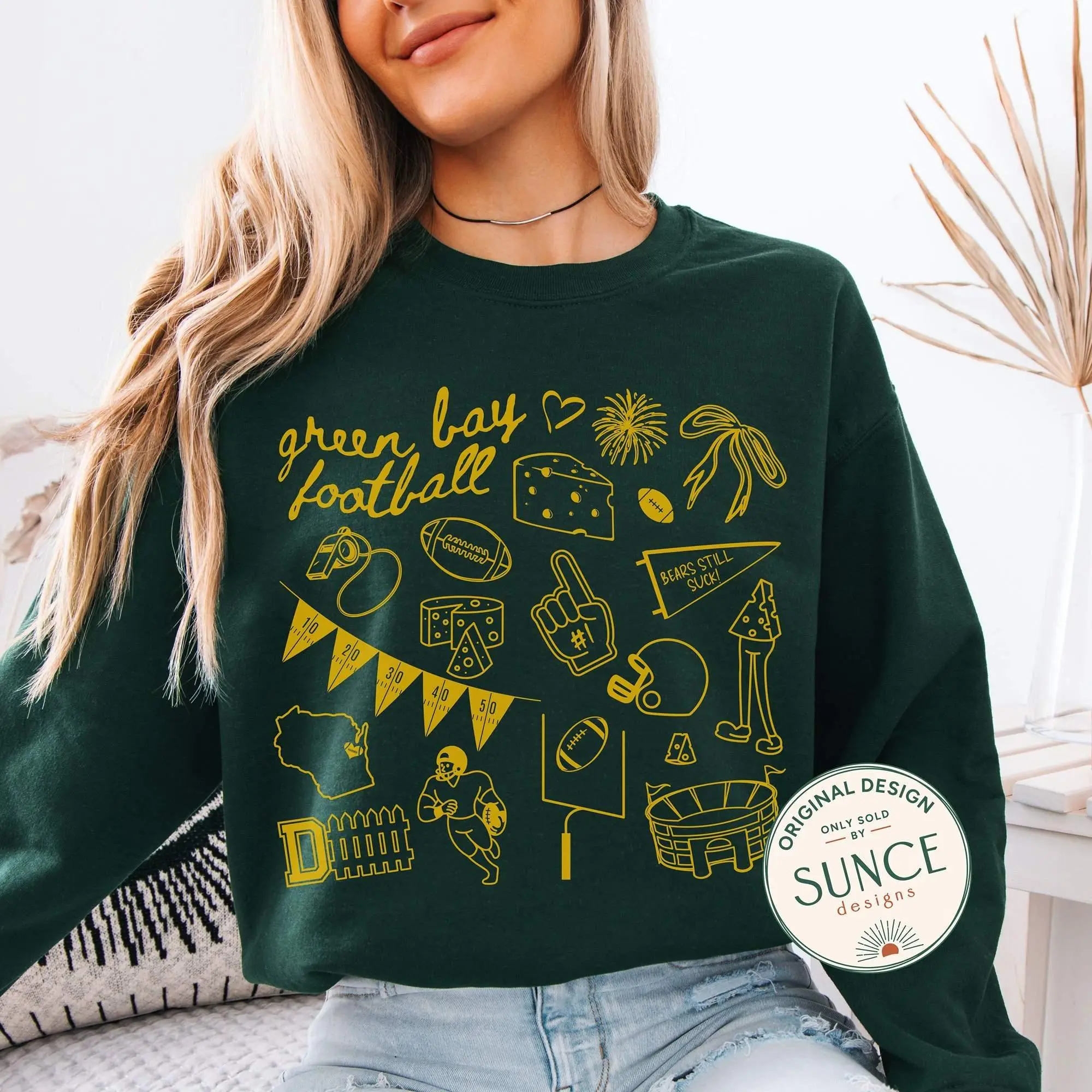 Green Bay Football Crewneck Sweatshirt For Hergreen Bay Game Day Shirtgift For Green Bay Fan Giftgreen Bay Football Hoodie