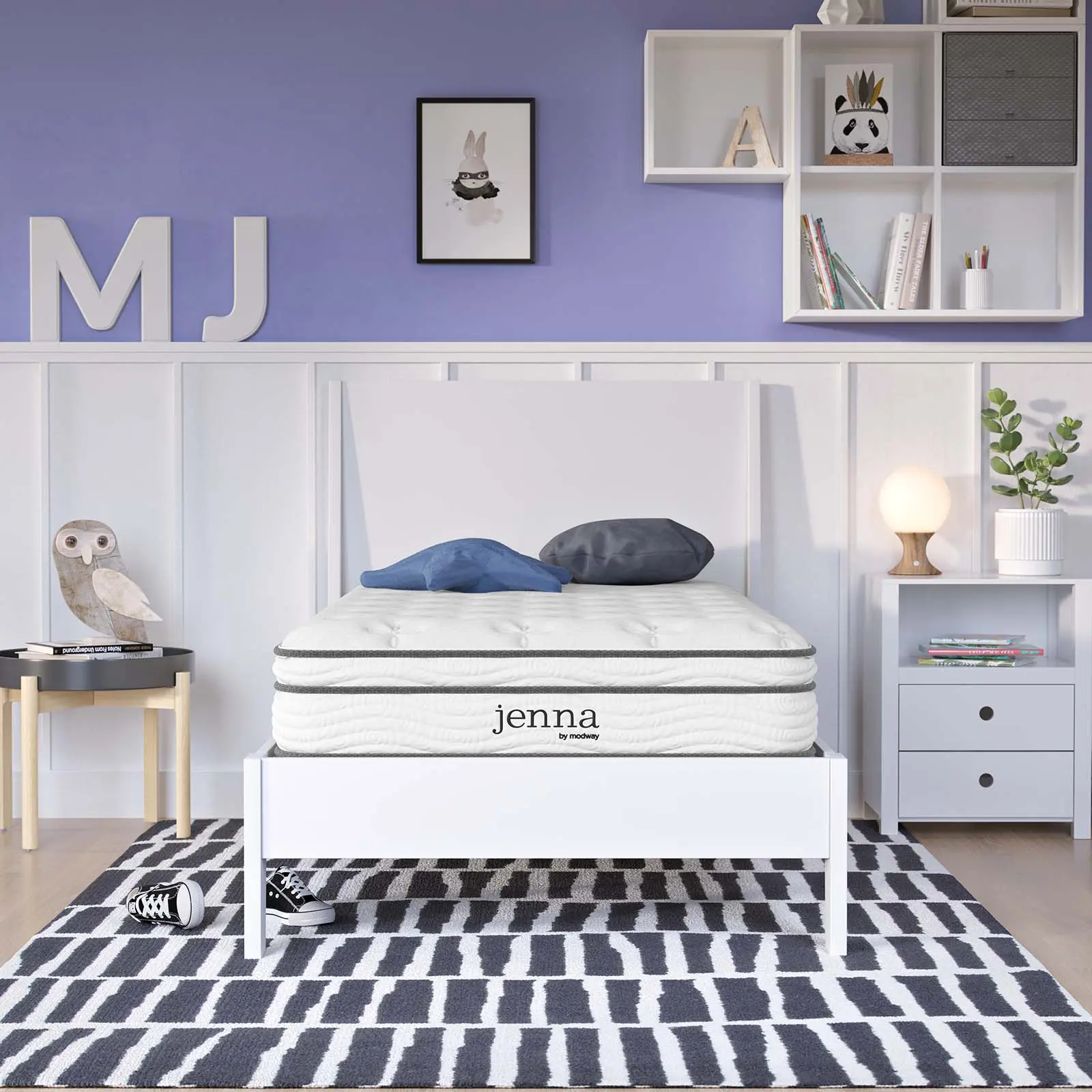 Modway Jenna 8" Innerspring and Foam Narrow Twin Mattress in White Modway Jenna 8" Innerspring and Foam Narrow Twin Mattress in White
