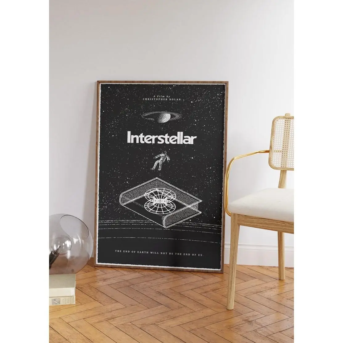 Interstellar Movie Poster, Christopher Nolan Art, Vintage Retro Wall Print, Custom Movie Poster, Home Decor