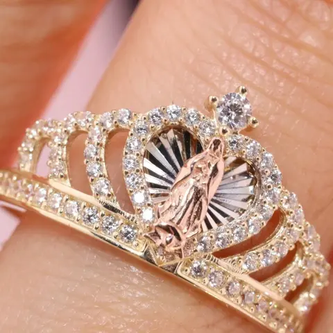 Elegant Luxurious Cute Exquisite Crown Cubic Zirconia Ring Mary Magdalene Ring  for Women Beautiful Rings Charm Wedding Engagement Ring Bridal Jewelry Fashion Engagement Rings Christmas Valentine's Day Anniversary Gifts