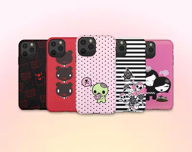 Y2K Kawaii Emo Phone Case | Pink Grunge, Protective
