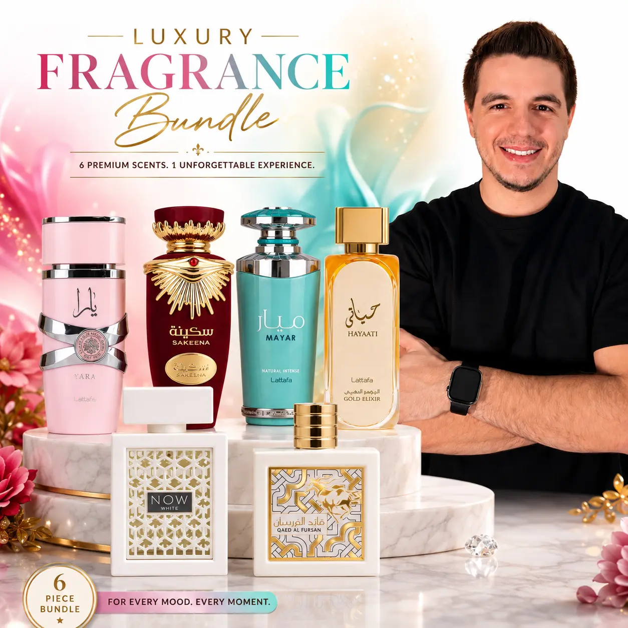 Lattafa Arabian Perfume Bundle 6 Piece Women Unisex Fragrance Gift Set