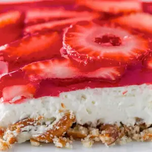 Strawberry Delight Cheesecake - Rich Creamy Base with Fresh Sliced Strawberries - Perfect for Dessert Lovers Snack